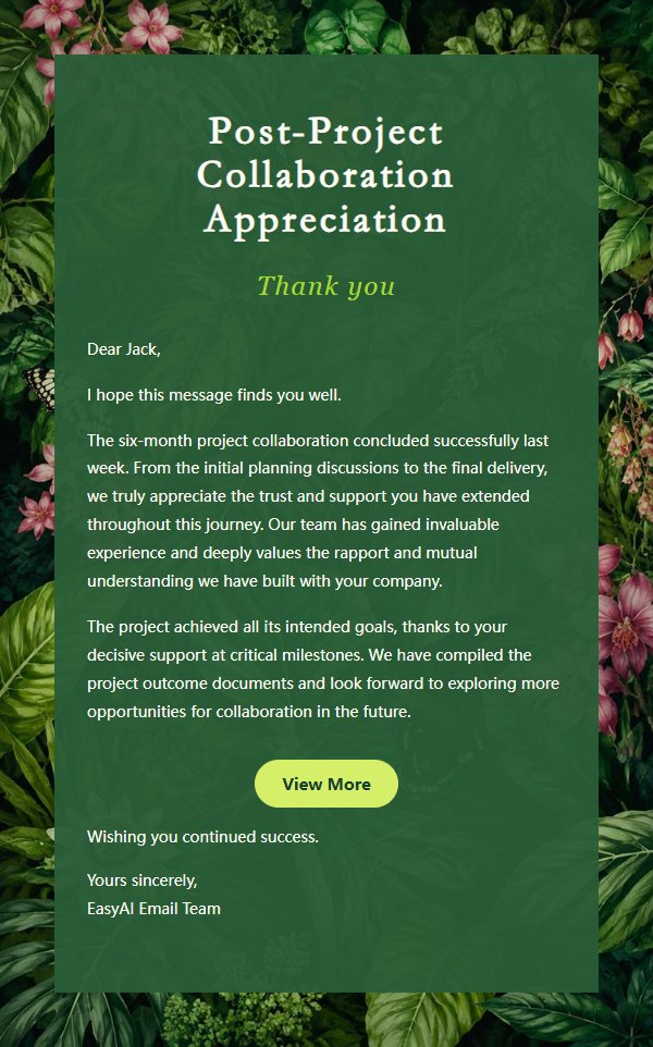 Botanical Floral Thank-You Email
