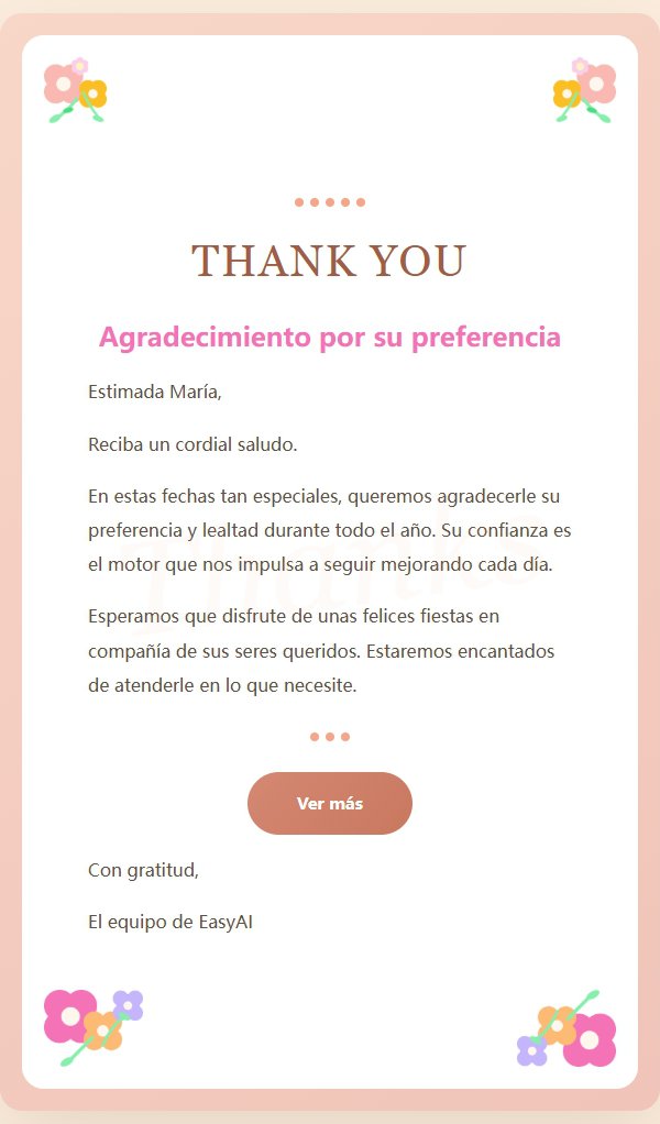 Carta de Agradecimiento Floral con Filigrana 2
