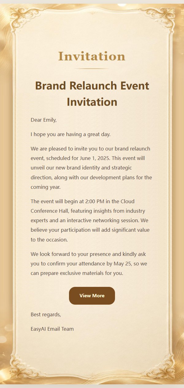 Gilded Invitation Email Template 2