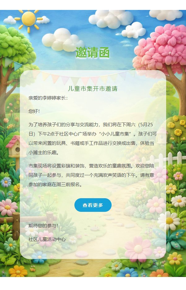 晴空童趣亲子邀请函 2