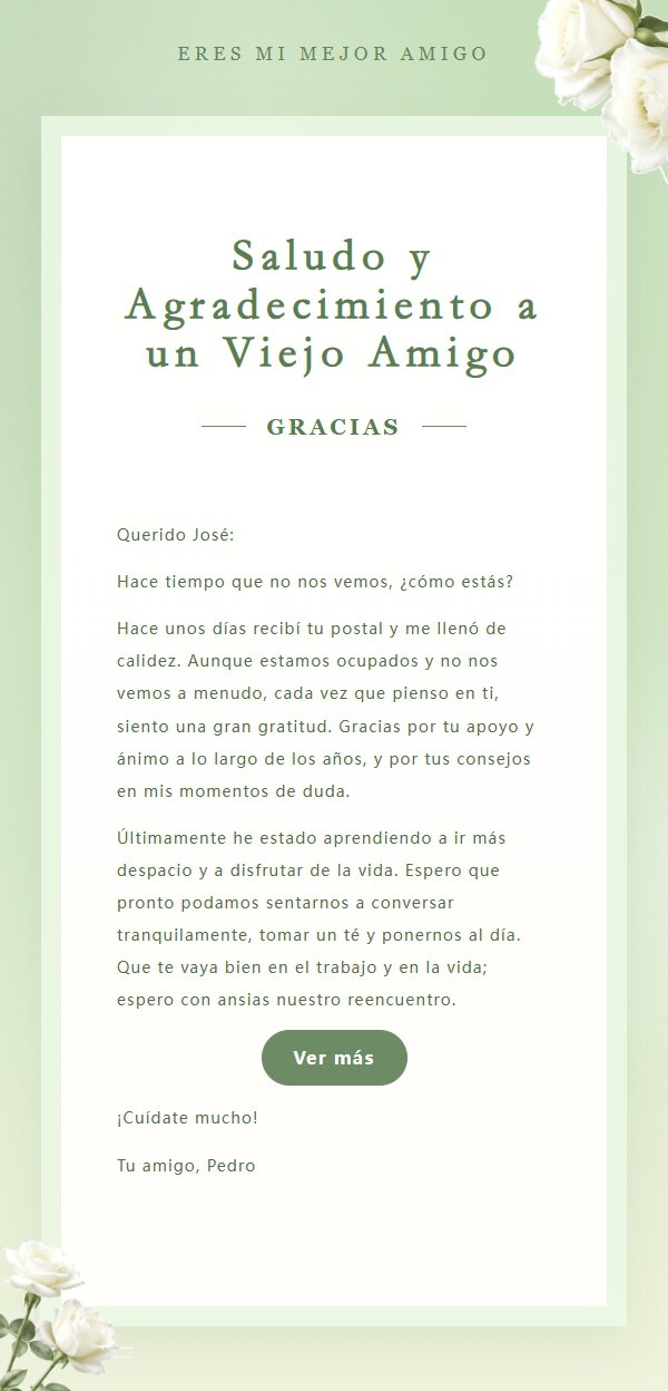 Carta de Agradecimiento con Rosas Blancas 2
