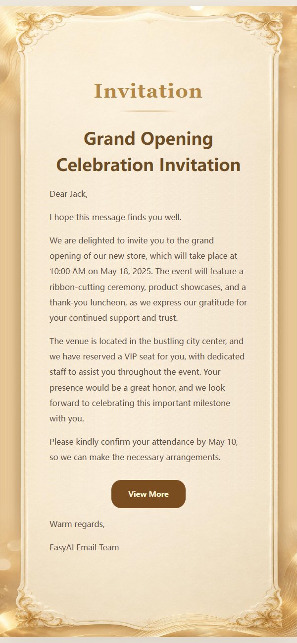 Gilded Invitation Email Template
