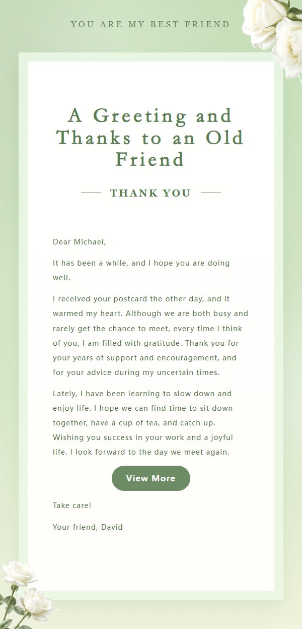 White Rose Friendship Thank-You Letter 2
