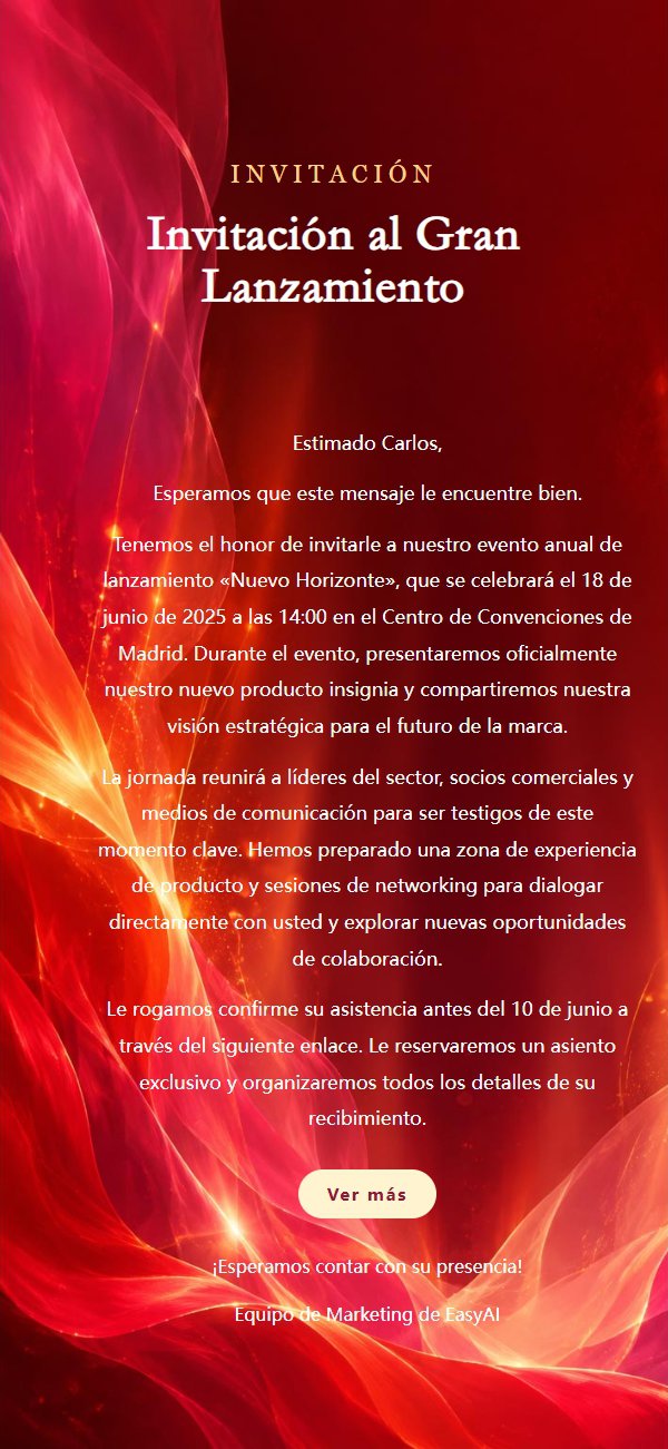 Invitación Ardiente para Lanzamiento de Producto