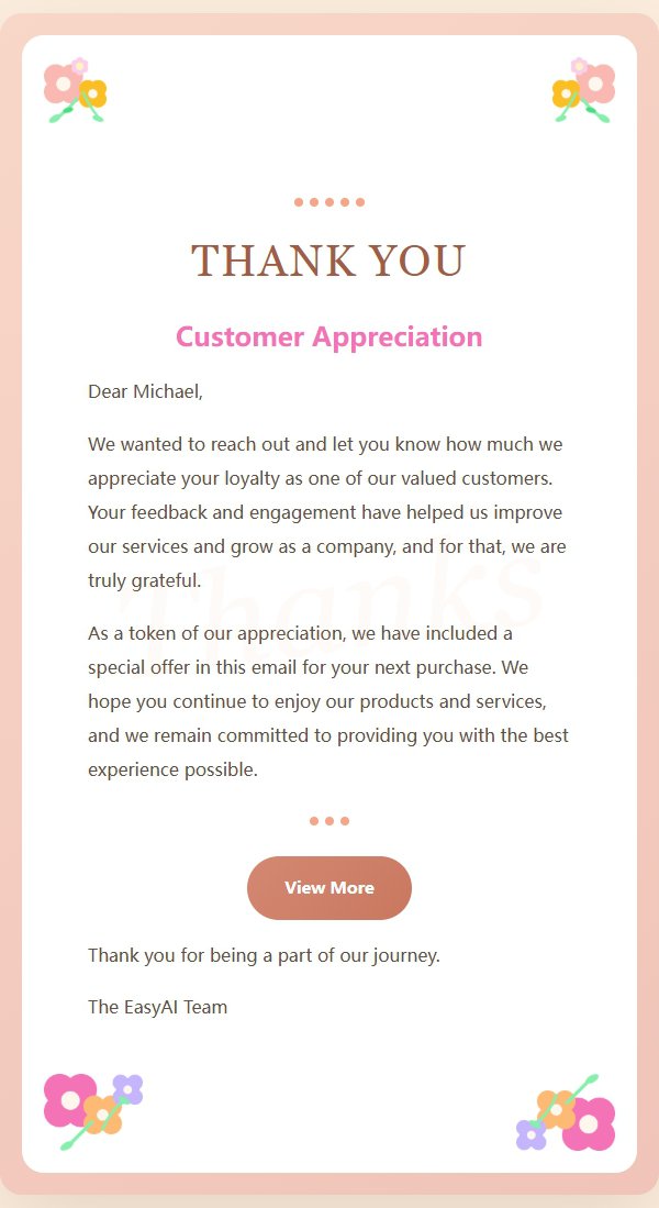 Floral Letterhead Warm Thank-You Email 2