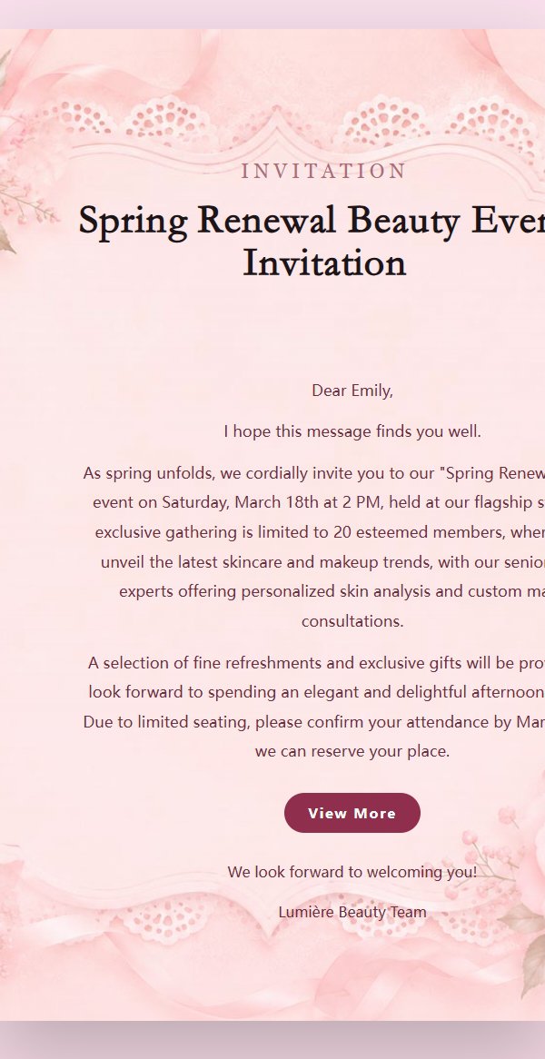 Pink Lavender Beauty Salon Invitation
