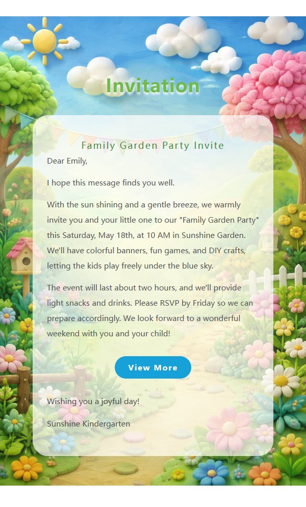 Sunny Garden Family Invitation