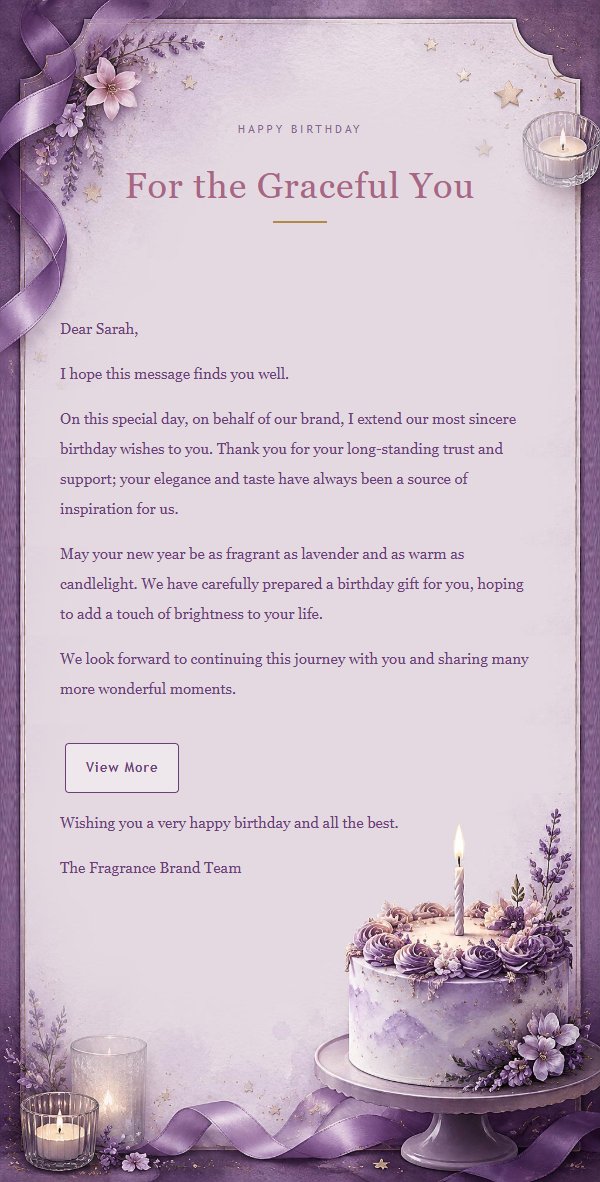 Candlelit Lavender Birthday Letter 2