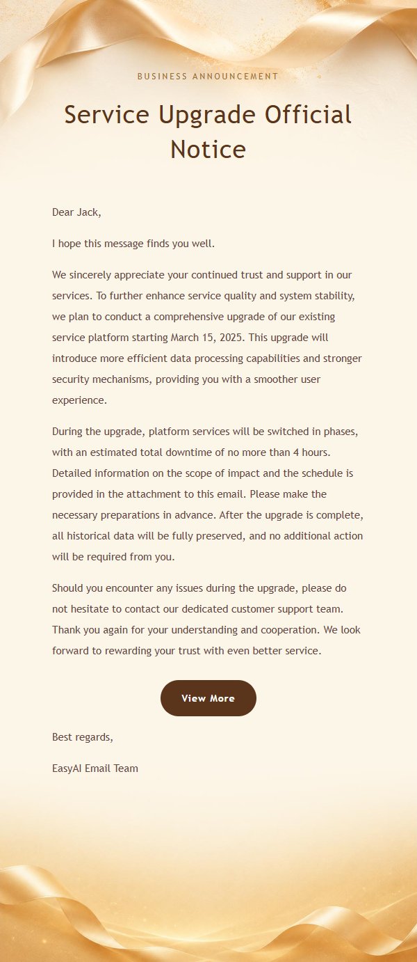 Gold Ribbon Business Notification Email