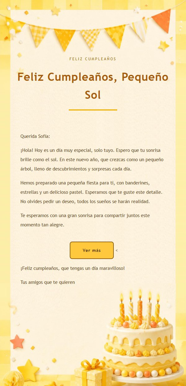 Tarjeta de Fiesta de Cumpleaños Soleada