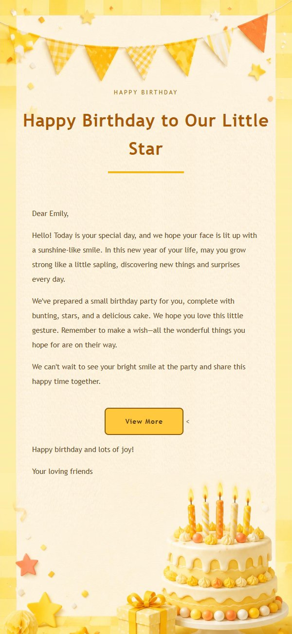 Sunny Paper-Texture Birthday Party Card