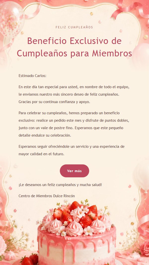 Dulce Felicitación de Cumpleaños con Fresa 2
