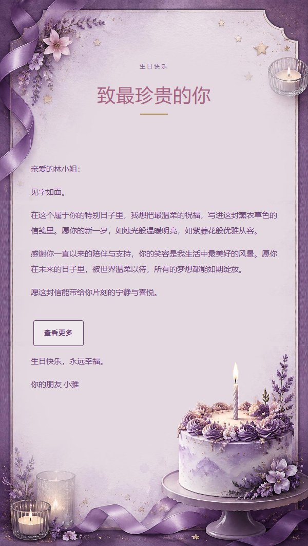 烛光信笺 · 紫韵私语