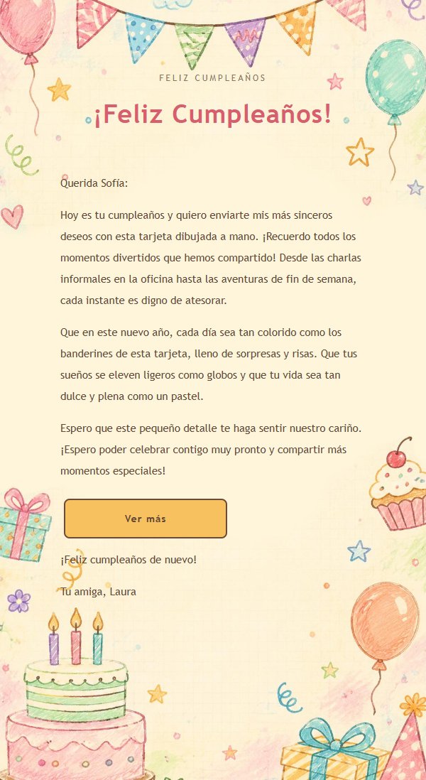 Tarjeta de Cumpleaños Hecha a Mano con Banderines