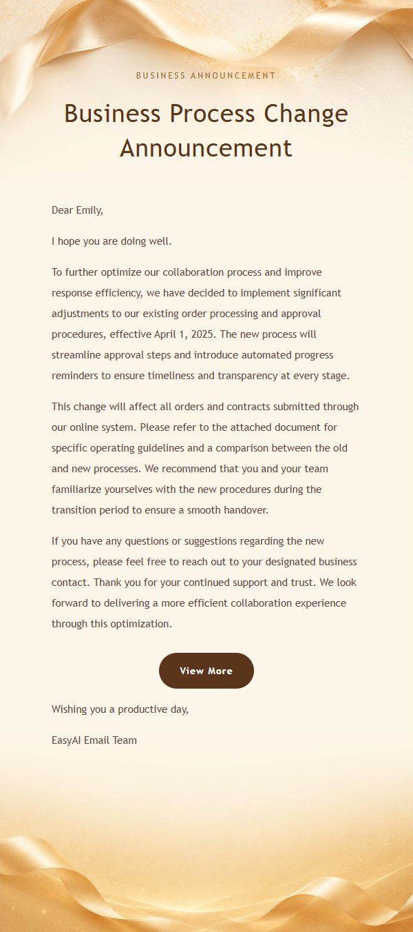 Gold Ribbon Business Notification Email 2