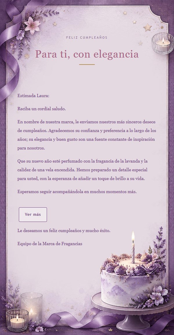 Carta de Cumpleaños con Velas y Lavanda 2
