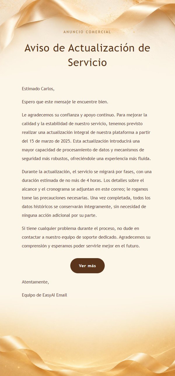 Aviso Comercial con Cinta Dorada