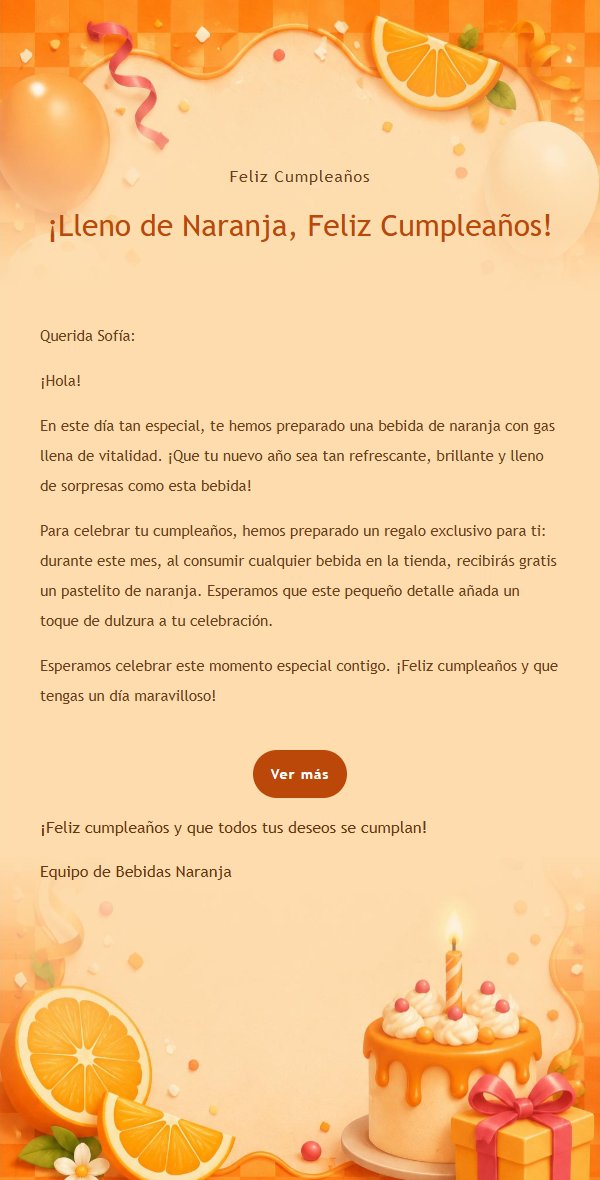 Fiesta de Cumpleaños con Brillo de Naranja