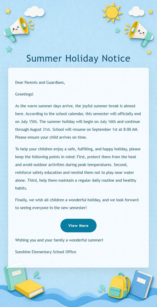 Blue & Yellow Playful Holiday Notice