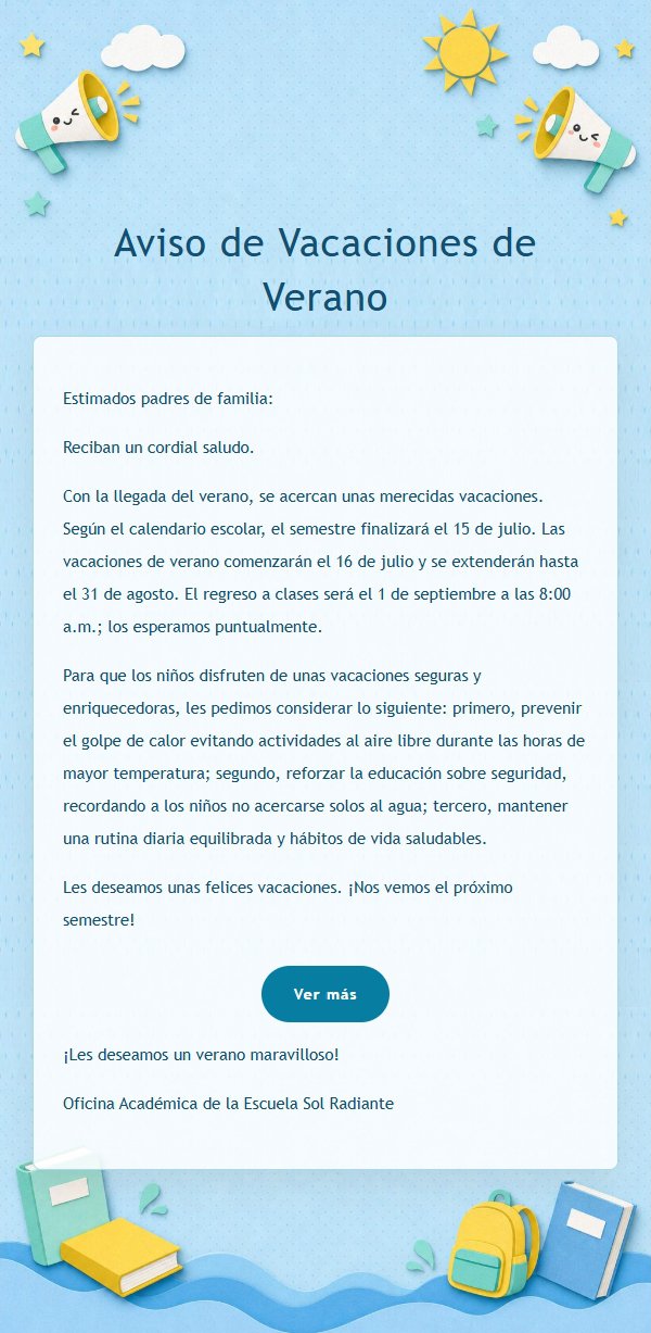 Aviso de Vacaciones Divertido en Azul y Amarillo
