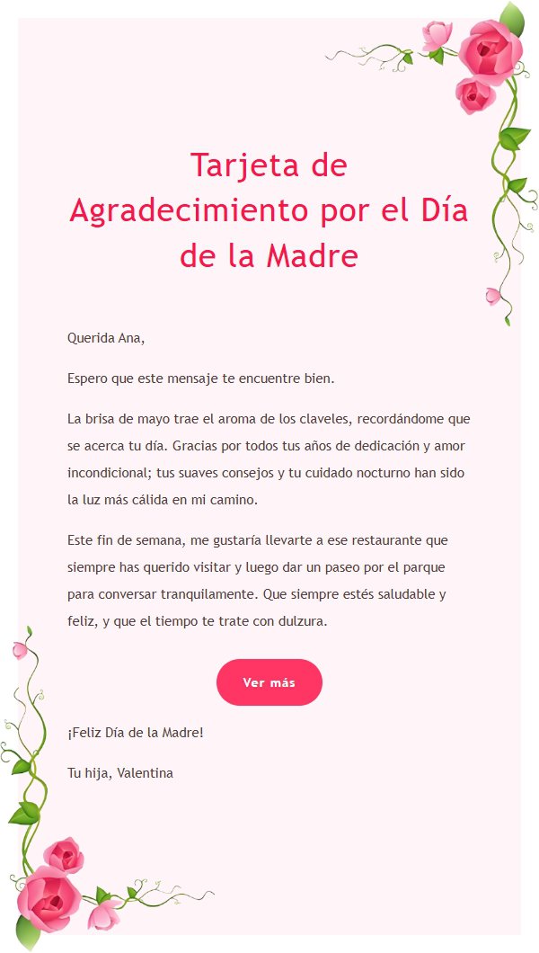 Carta de Flores y Enredaderas para Correo Romántico 2