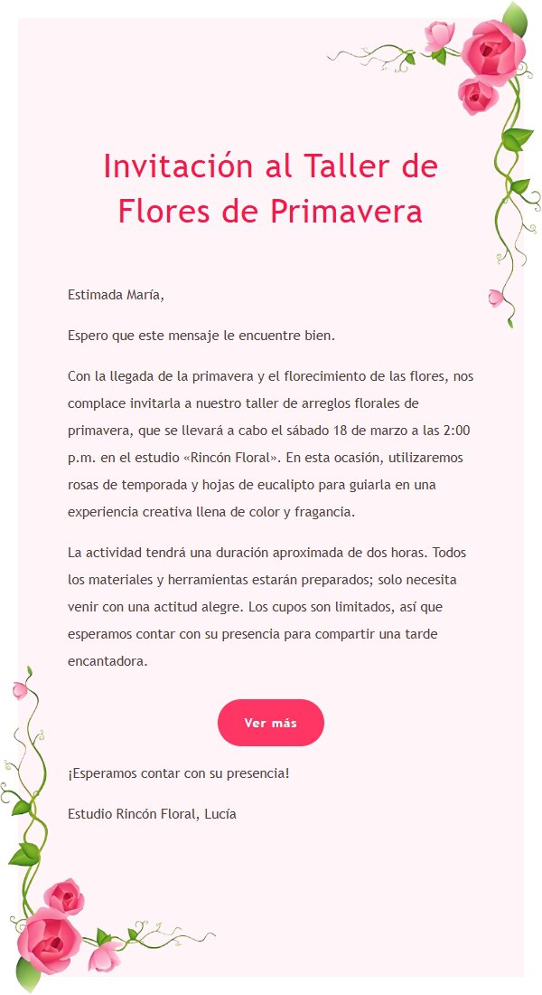 Carta de Flores y Enredaderas para Correo Romántico
