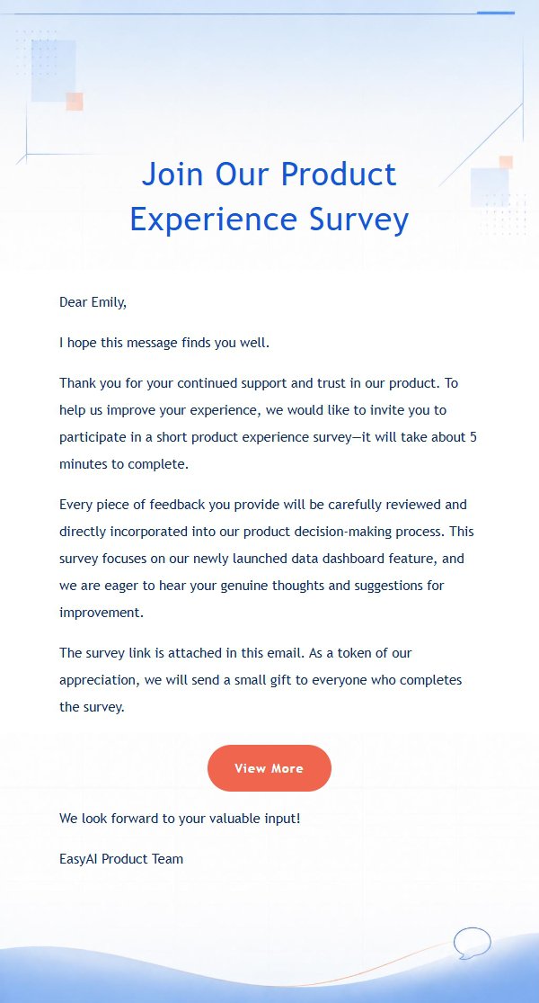Cobalt Blue Feedback Survey Invitation