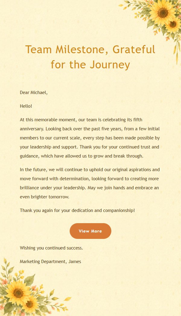 Sunflower Radiance Celebration Email 2