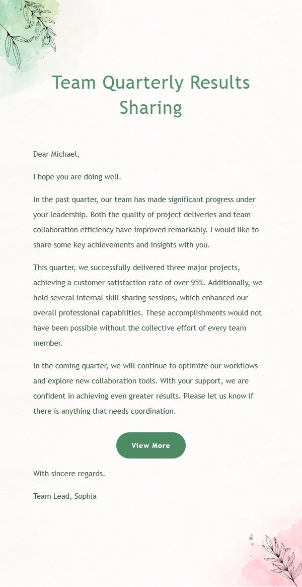 Green Pink Watercolor Versatile Email Template 2