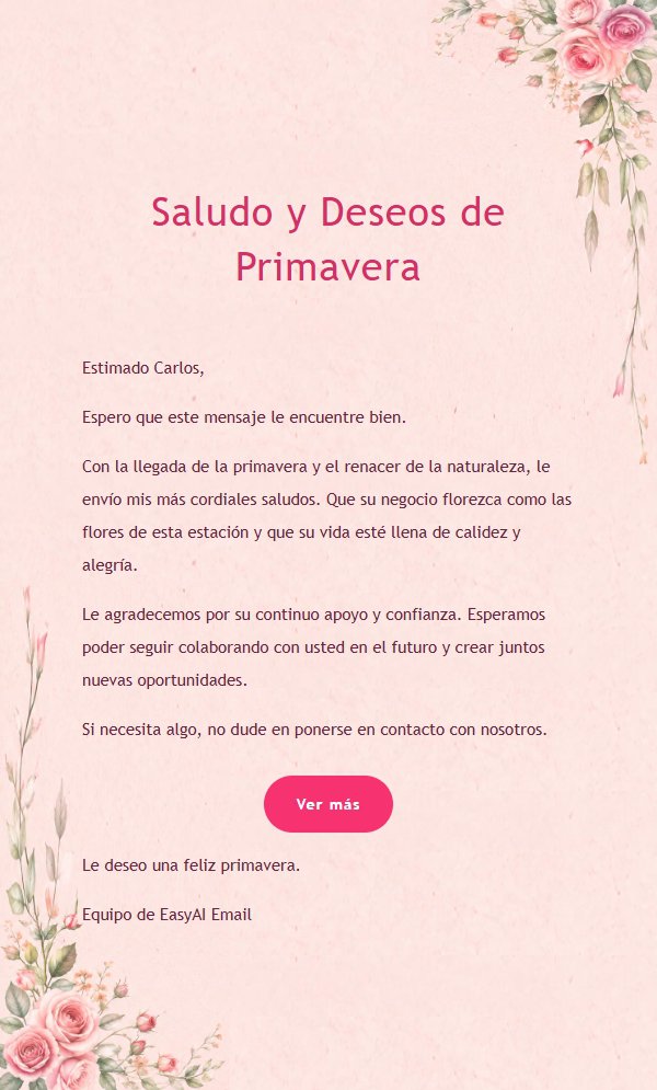 Carta de Saludo General con Rosas Rosadas