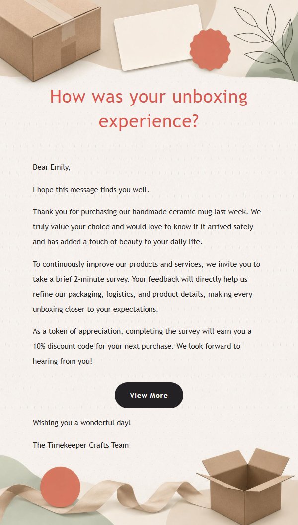 Coral Monochrome Post-Purchase Survey