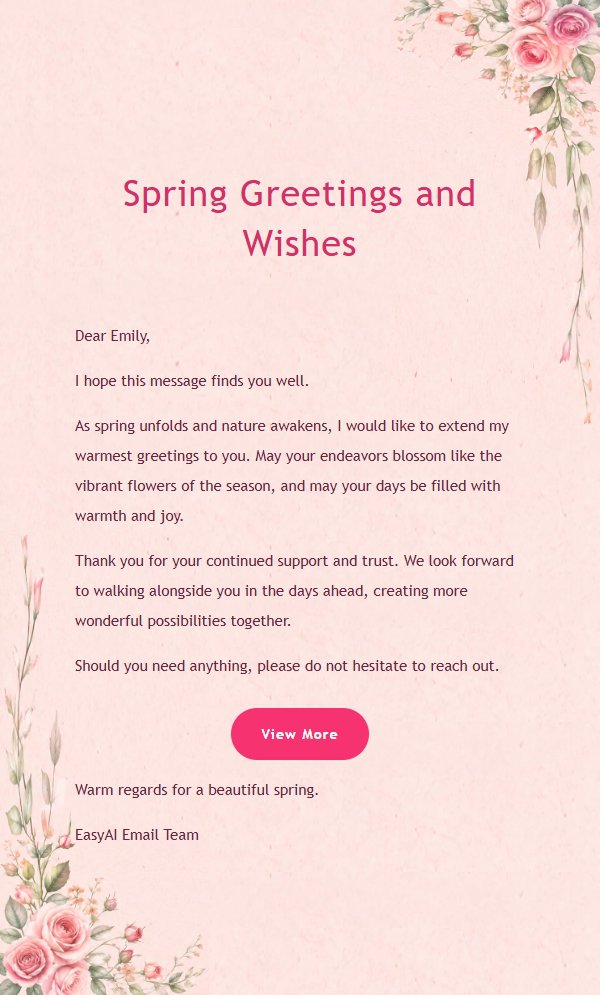 Pink Rose Versatile Greeting Email