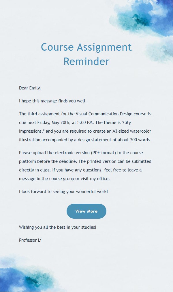 Blue Watercolor Versatile Email Template