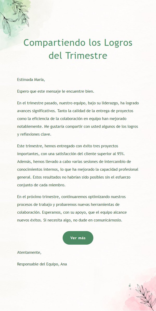 Plantilla de Correo Acuarela Verde y Rosa 2