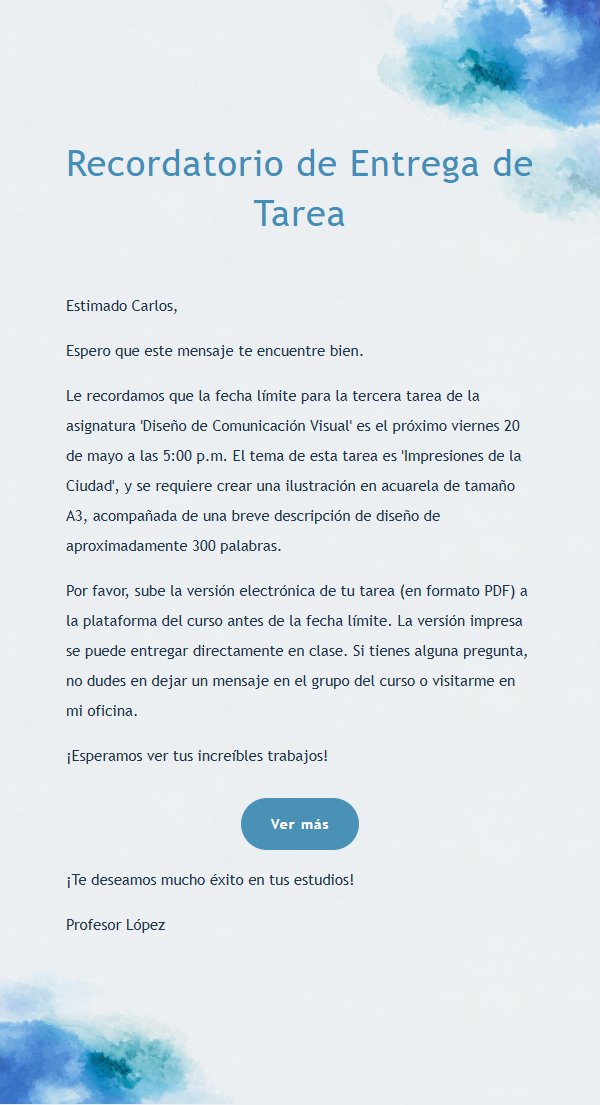 Plantilla de Correo Multiuso en Acuarela Azul