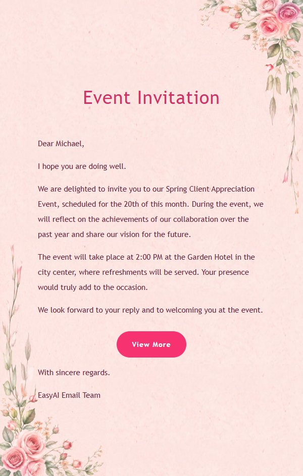 Pink Rose Versatile Greeting Email 2