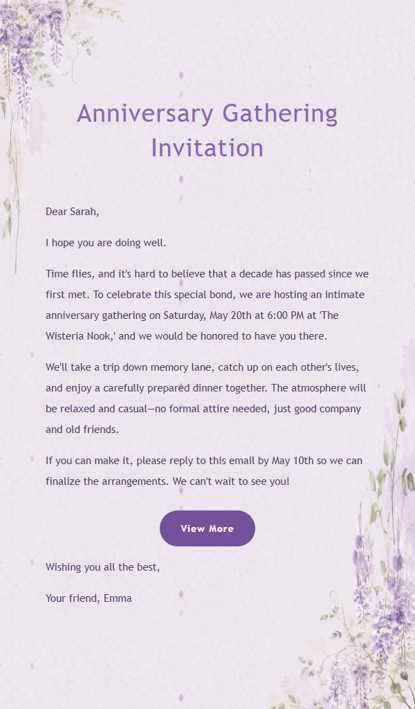 Wisteria Elegance Invitation Email 2
