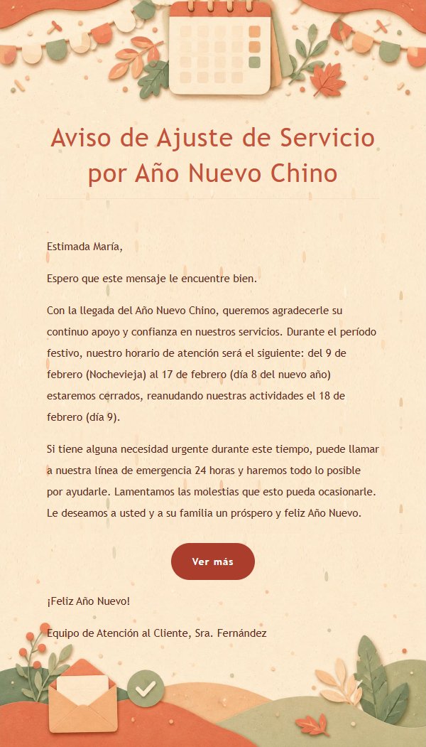 Aviso de Vacaciones con Luz de Coral 2