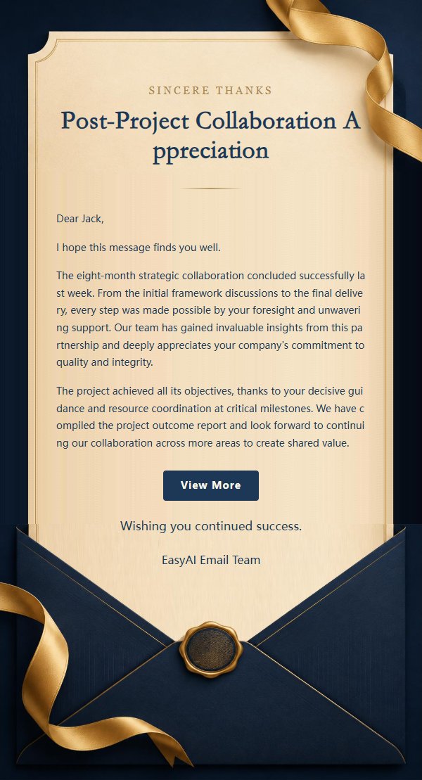Midnight Blue Gold Business Thank-You Email