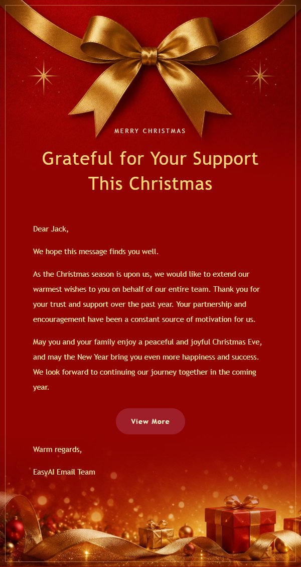 Classic Red & Gold Christmas Greeting Card