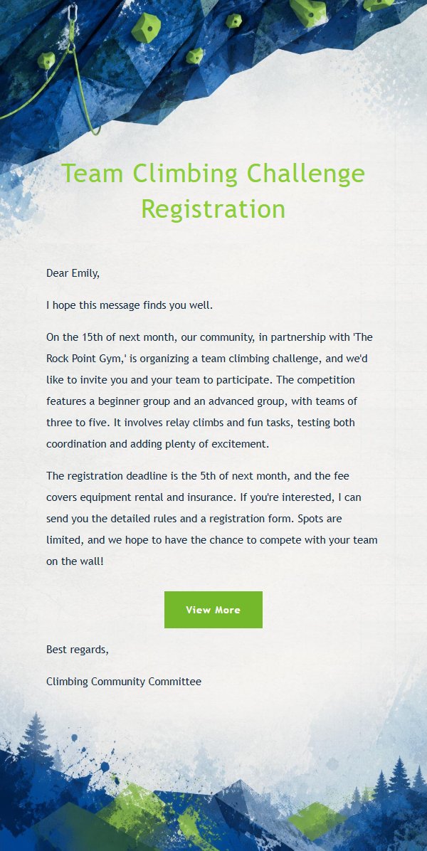Cobalt Climbing Invitation Email 2