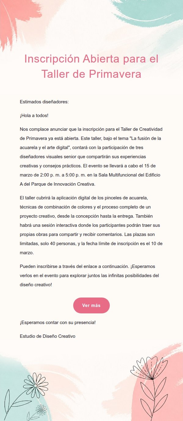 Plantilla de Correo Multiescena con Pinceladas de Coral y Cian