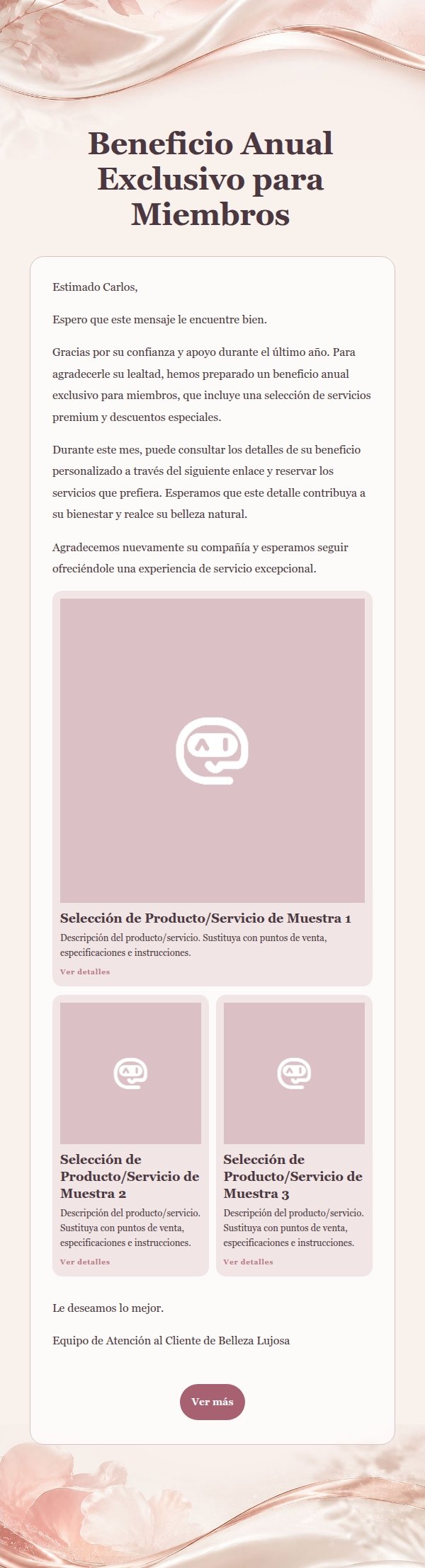 Carta de Lujo Rosa Perla para Marketing Médico Estético 2