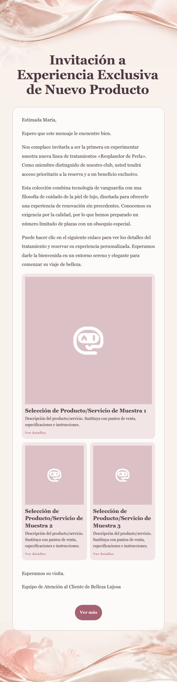 Carta de Lujo Rosa Perla para Marketing Médico Estético