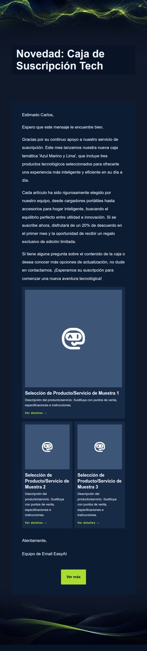 Caja de Suscripción Azul Marino y Lima