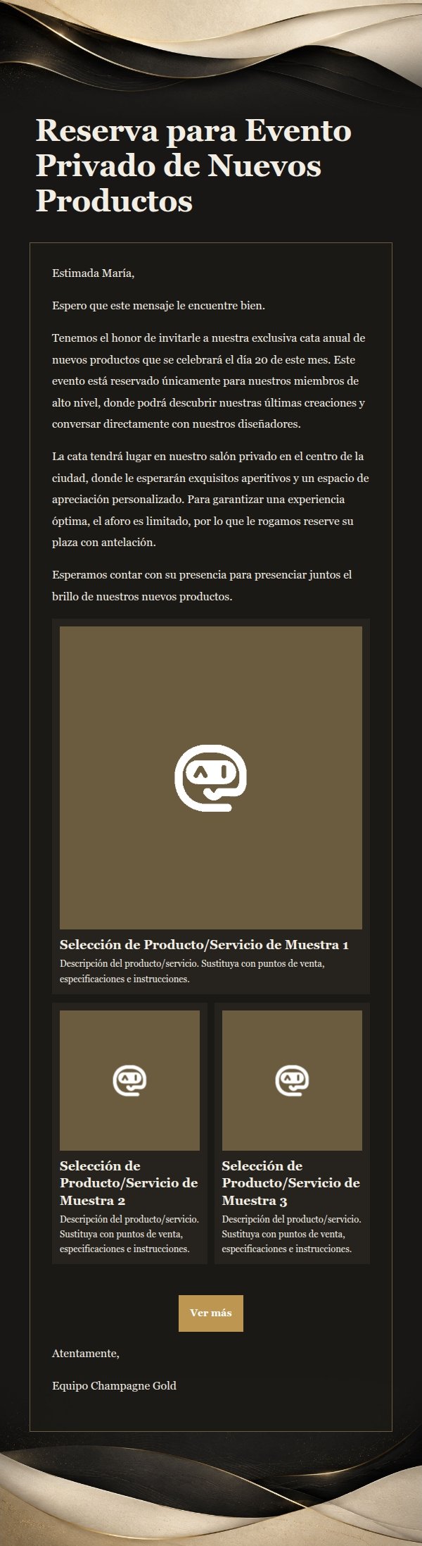Invitación Exclusiva Champagne Gold para Miembros Premium 2
