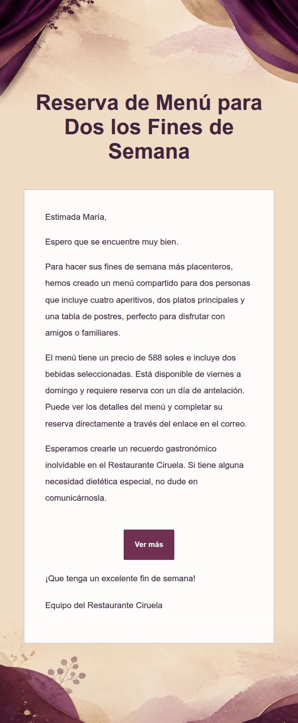 Menú Otoñal de Restaurante en Tono Ciruela y Crema 2