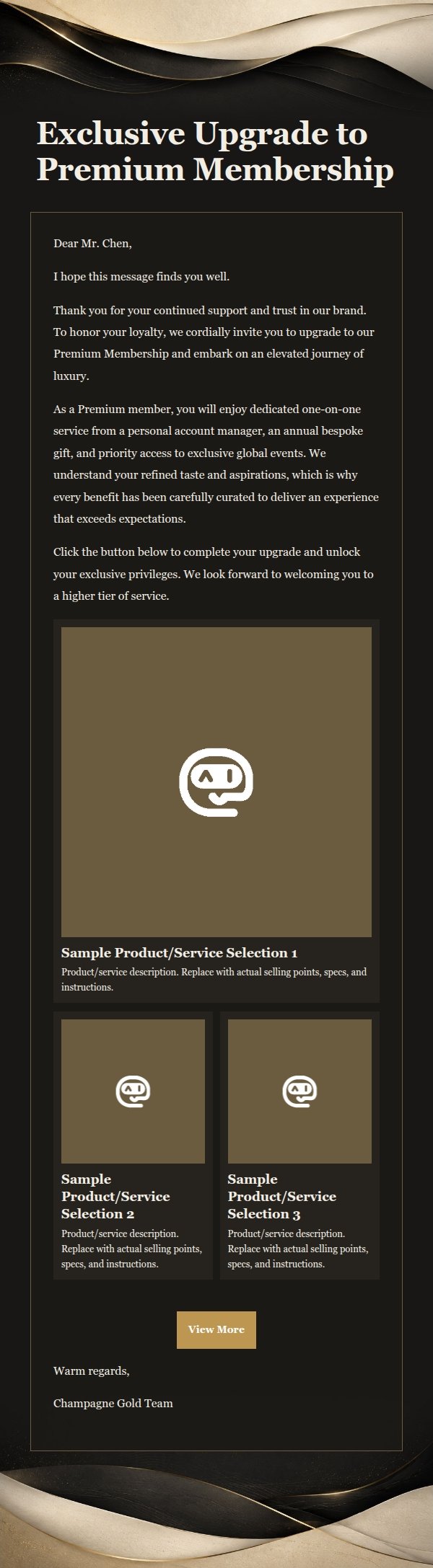 Champagne Gold Exclusive Membership Invitation