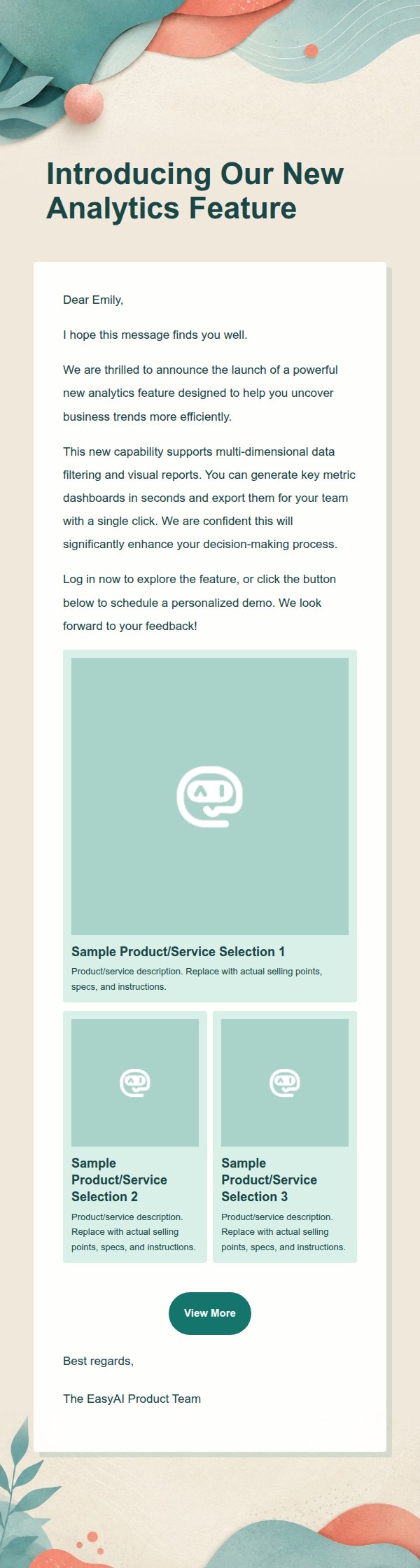 Teal Coral Vibrant SaaS Marketing Email