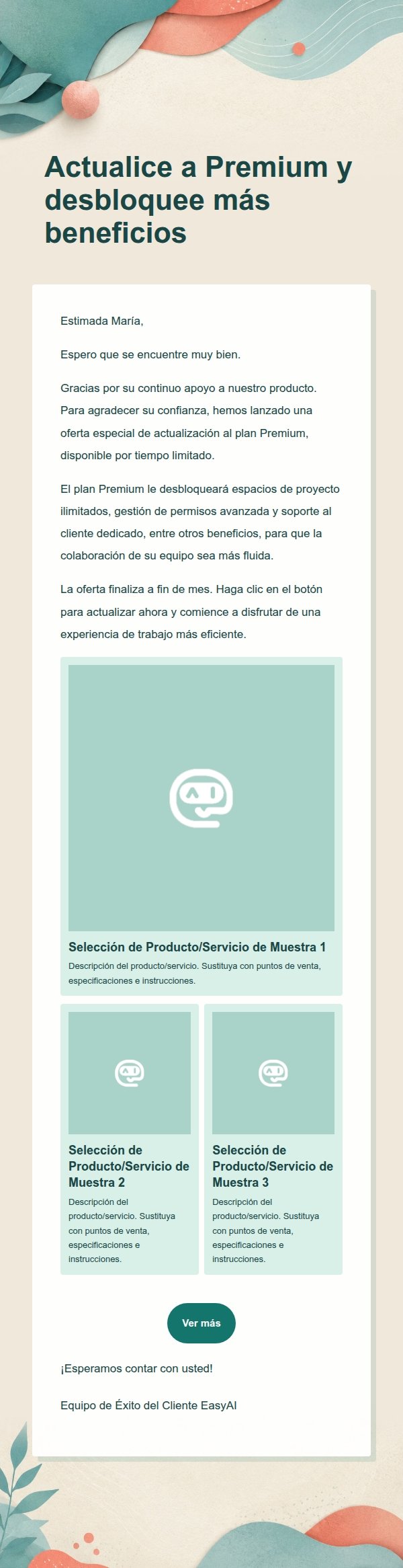 Correo Promocional Verde Coral para SaaS 2